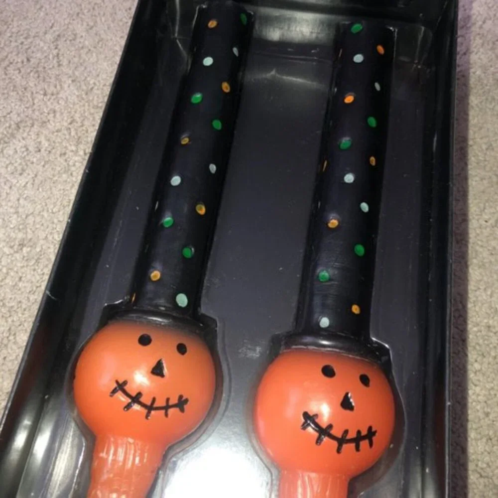Tag Vintage 2001 Halloween Taper Candle‎ Set Pumpkins